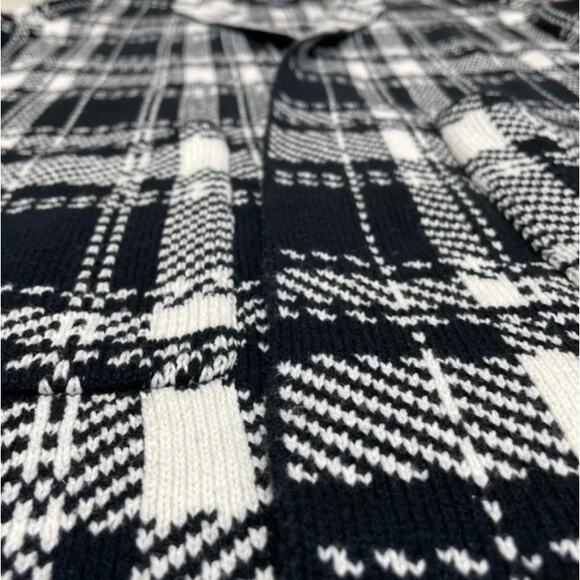 Chaps by Ralph Lauren Black Plaid Open Front Sweater Jacket Coatigan Small - Picture 6 of 7